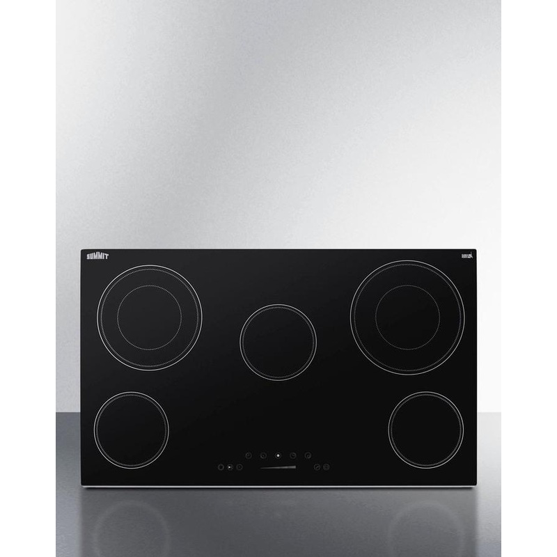 Summit CR5B36T9B 36″ Wide 208-240v 5-burner Radiant Cooktop