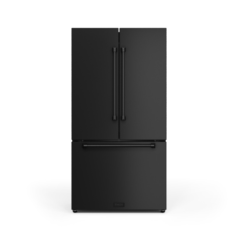 Thor Kitchen RF3621CTD00 36 Inch 20.3 Cu Ft French Door Counter Depth Refrigerator With Ice Maker In Black Gordon Ramsay Series – Rf3621Ctd00