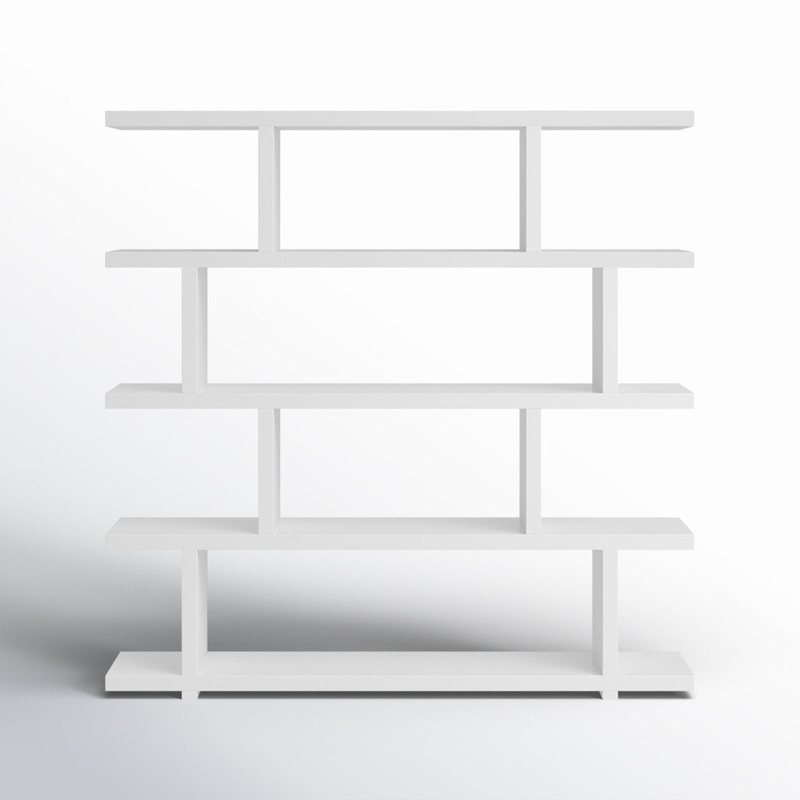 Annora 63″ H x 63″ W Geometric Bookcase AllModern Color: White