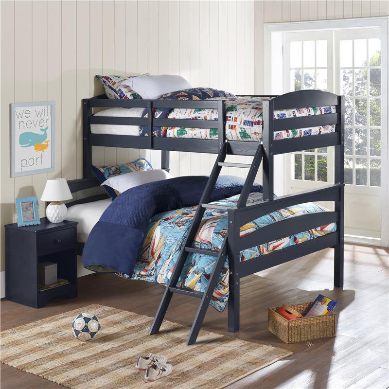 Barnett Twin over Full Bunk Bed Isabelle & Max Bed Frame Color: Graphite Blue