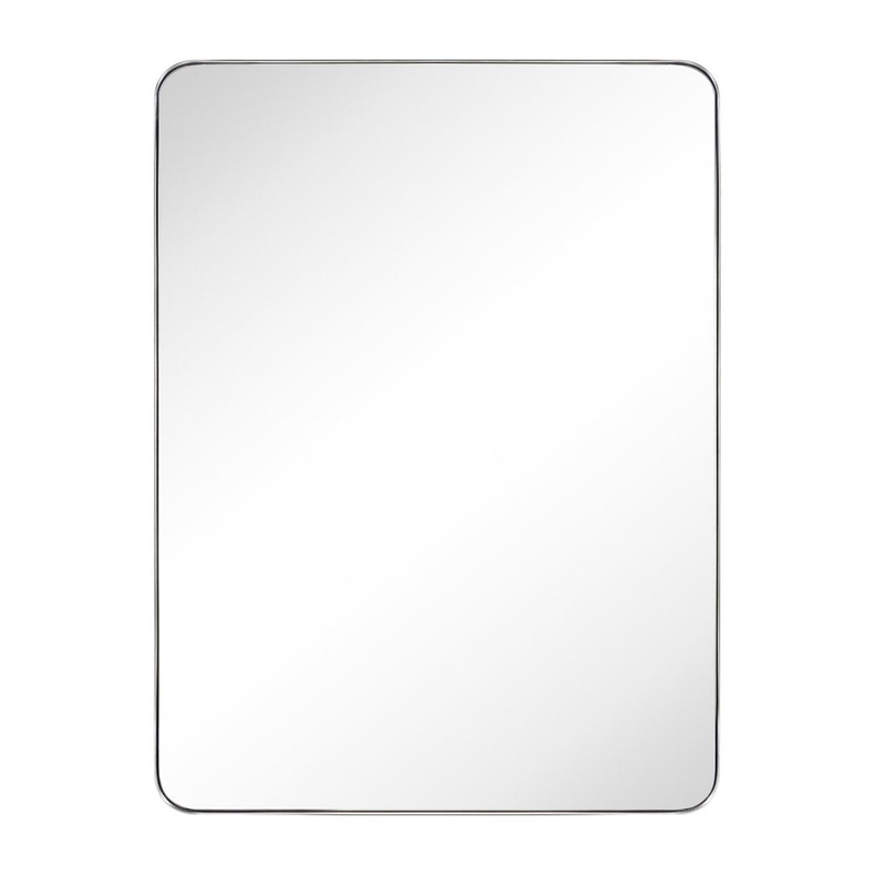 Kengston Modern & Contemporary Rectangular Bathroom Vanity Mirrors 17 Stories Size: 48″ x 36″ Finish: Brushed Nickel