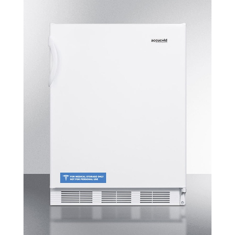 Summit CT66WBIADA Built-In Undercounter Ada Compliant Refrigerator-Freezer For General Purpose Use, With Dual Evaporator Cooling, Cycle Defrost, And White Exterior