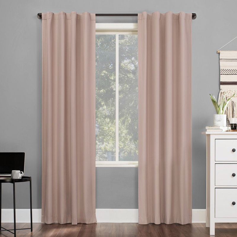 Wayfair Basics Thermal 100% Blackout Back Tab/Rod Pocket Curtain Panel Wayfair Basics Curtain Color: Blush Size per Panel: 40″ W x 84″ L