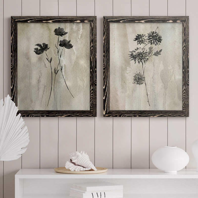Sumi-E Silhouette III – 2 Piece Painting Print Set Three Posts Mat Color: No Mat Size: 20″ H x 17″ W x 1″ D Format: 31.5″ H x 47″ W x 1.5″ D