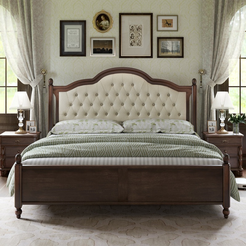 Amilio Upholstered Bed Solid Wood Platform Lark Manor Size: Queen