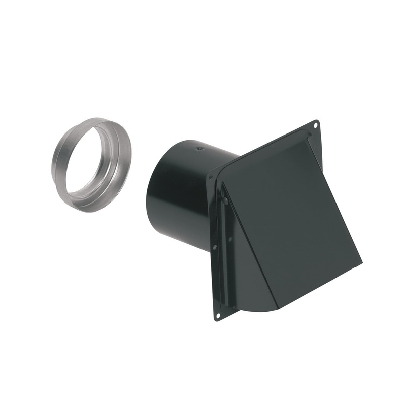 Broan 885BL Broan-Nutone Steel Wall Cap For 3-Inch And 4-Inch Round Duct, Black