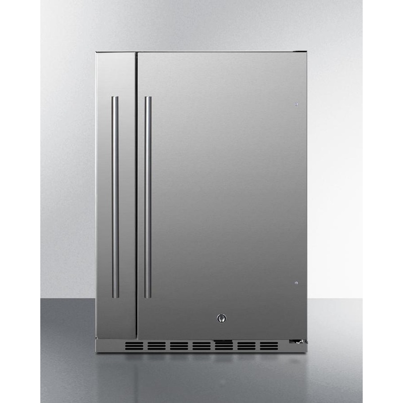 Summit FF19524 Shallow Depth 24″ Wide Built-In All-Refrigerator With Slide-Out Storage Compartment