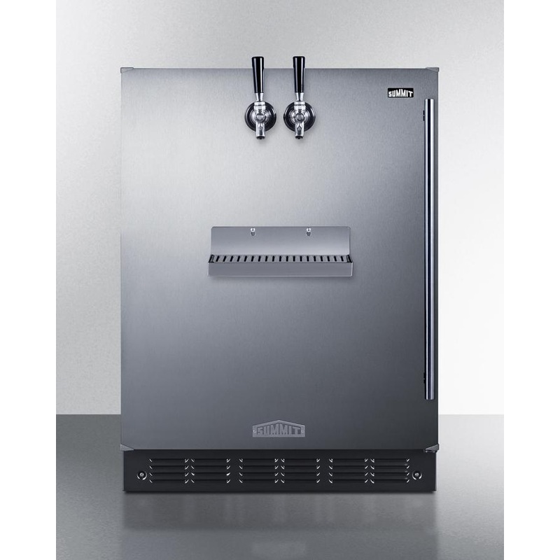 Summit SBC7BRSFRTPADALHD 24″ Wide Front Tap Built-In Beer Kegerator, Ada-Compliant