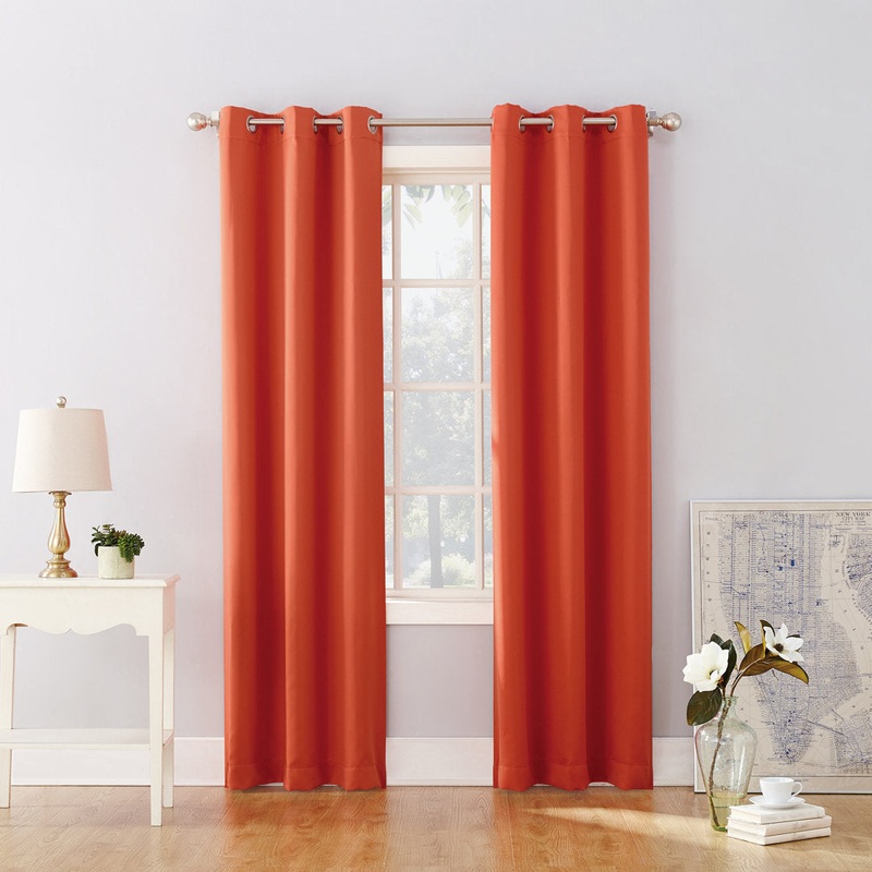 Wayfair Basics Blackout Grommet Curtain Panel Wayfair Basics Curtain Color: Tangerine Size per Panel: 40″ W x 84″ L