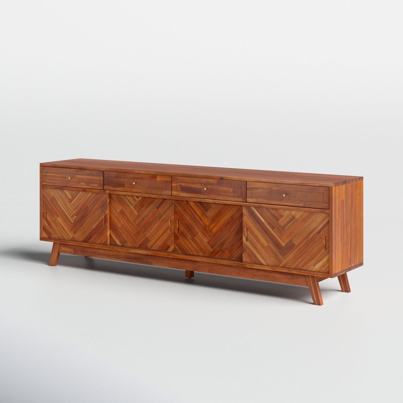Anja 79” Media Console AllModern Color: Brown