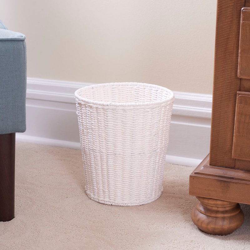 Bimal Paper Rope Gallon Waste Basket Bayou Breeze Color: White Capacity: 2 (Gallons)