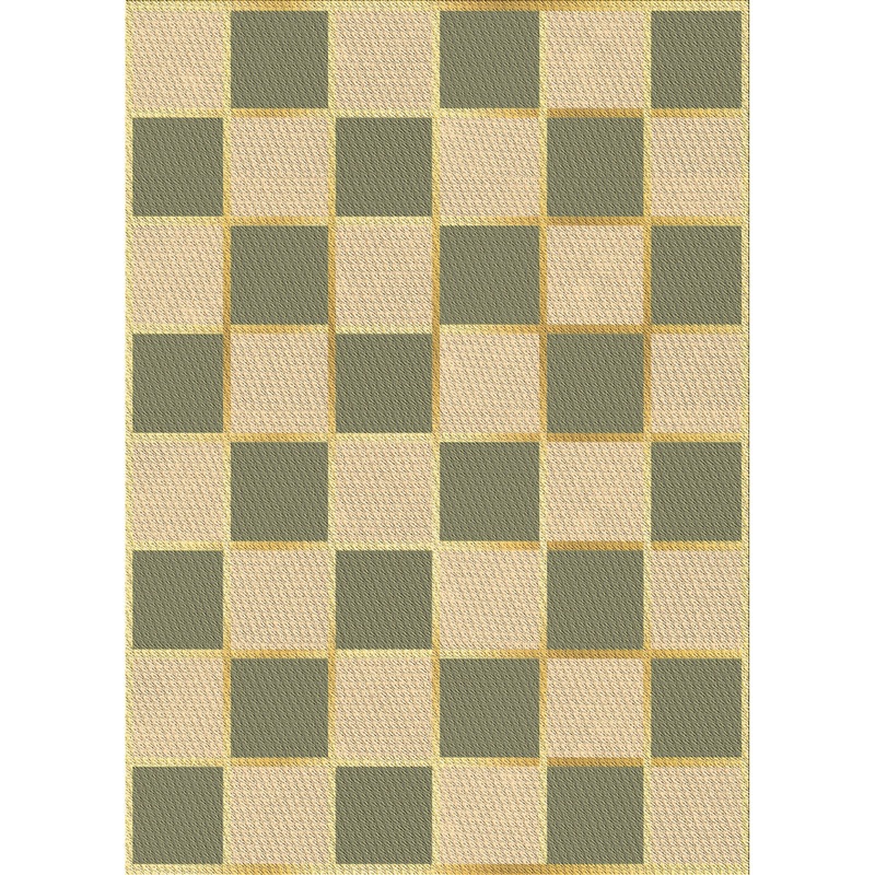 Checkered Wool Green/Ivory Area Rug East Urban Home Rug Size: Rectangle 2′ x 3′
