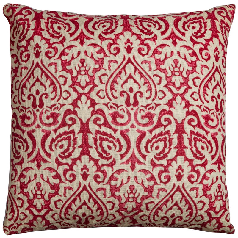 Godines Cotton Damask Throw Pillow Three Posts Color: Red