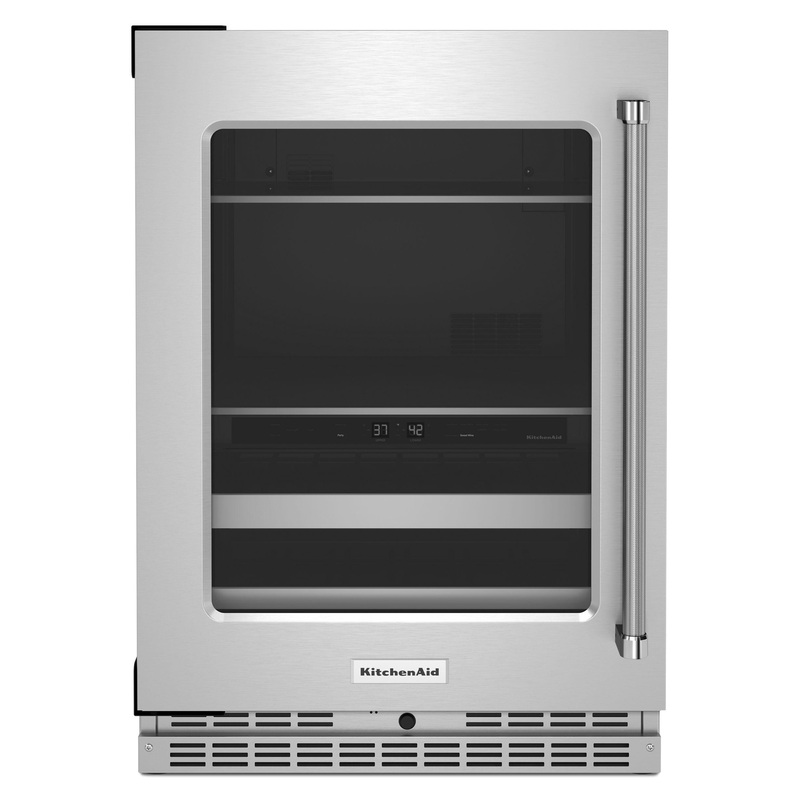 Kitchenaid KUBL314KSS 24″ Beverage Center With Glass Door And Metal-Front Racks – Stainless Steel