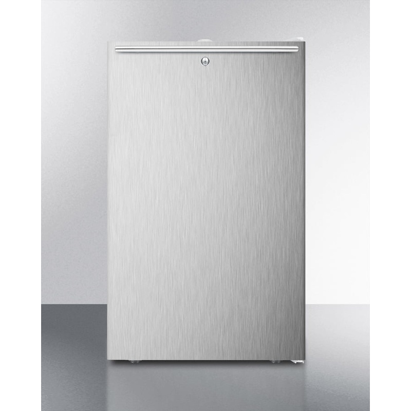 Summit FF511LBI7SSHHADA Commercially Listed Ada Compliant 20″ Wide Built-In Undercounter All-Refrigerator, Auto Defrost W/Lock, Stainless Steel Door, Horizontal Handle, White Cabinet