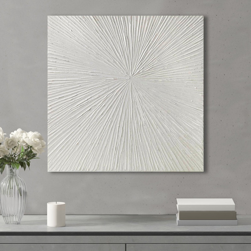 Sunburst Hand Painted Dimensional Resin Wall Art Madison Park Signature Color: White