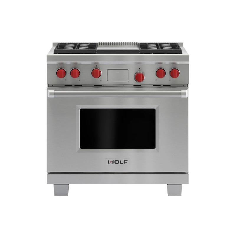 Wolf DF364G 36″ Stainless Steel Dual Fuel Range
