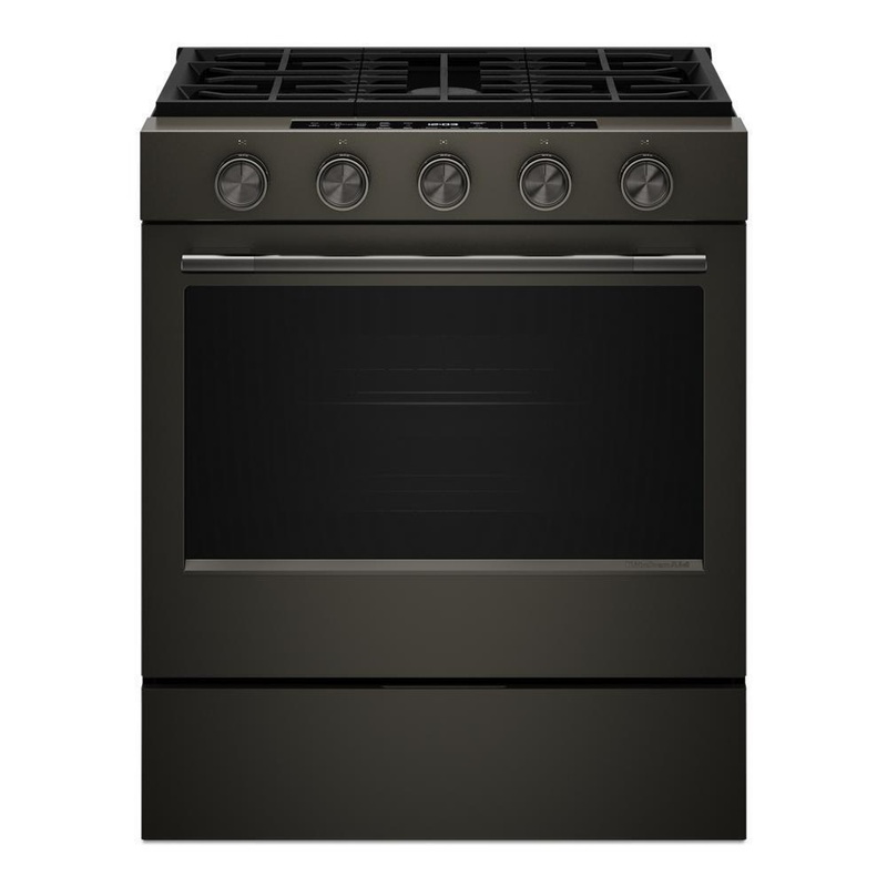 Kitchenaid KSGS530SBE 5.0 Cu. Ft. Smart Slide-In Gas Range With Convection Cooking Modes And 2-In-1 Burner