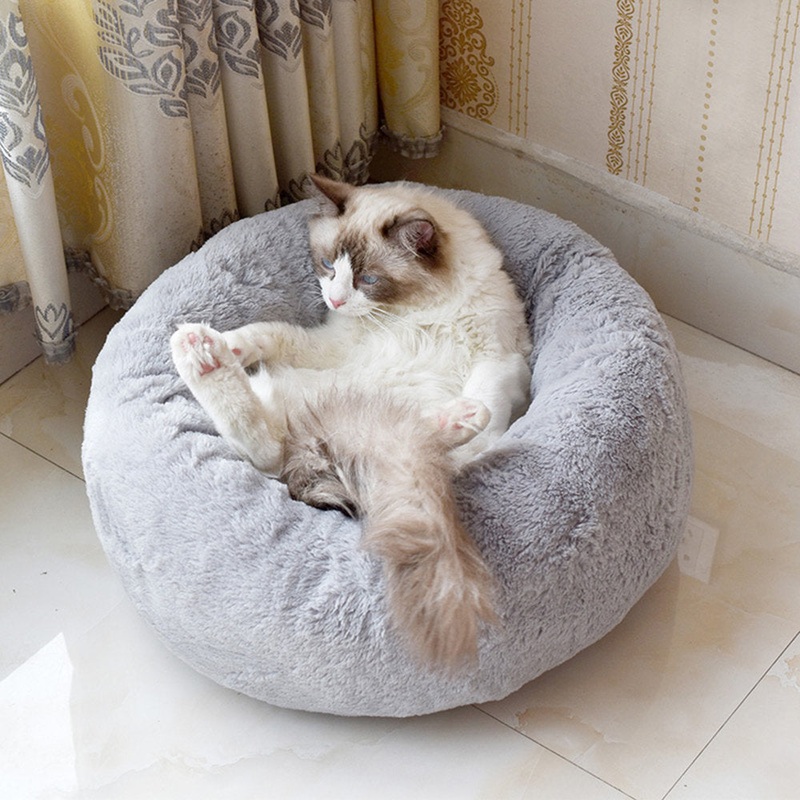 Toccoa Doughnut Tucker Murphy Pet Color: Light Gray Size: Medium (23.6″ W x 23.6″ D x 5.5″ H)