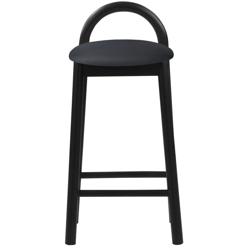 Bartolomea 27″ Counter Bar Stool Latitude Run Frame Color: Black, Seat Color: Cognac