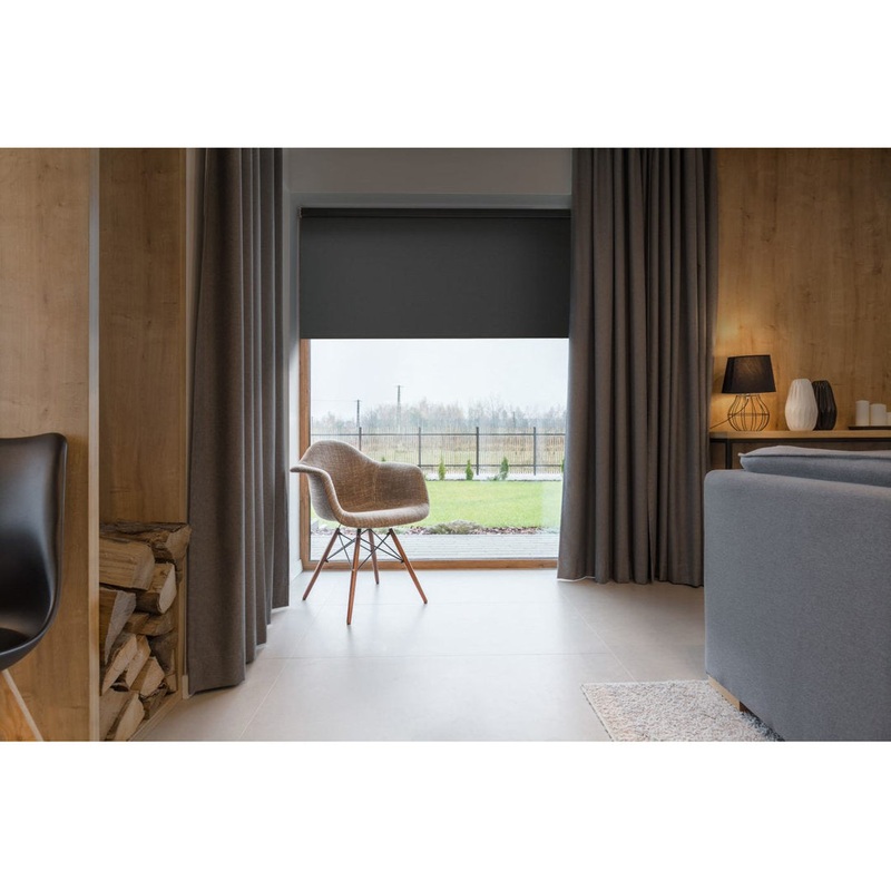 Blackout Cordless Roller Shade Symple Stuff Color: Dark Gray Blind Size: 23.5″W x 74″L