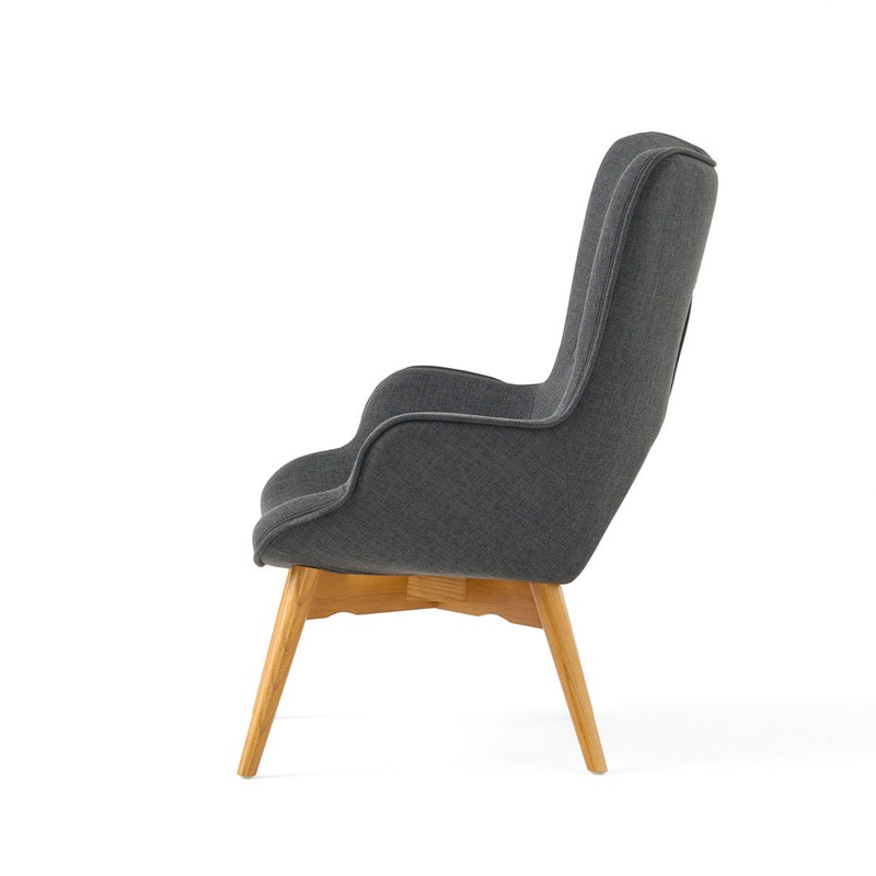 Dayon 68.58Cm Wide Tufted Polyester Lounge Chair and Ottoman George Oliver Fabric: Dark Gray  Polyester Blend