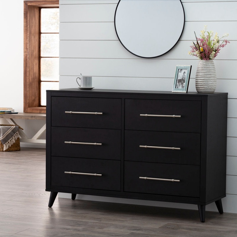 Kai 6 Drawer Double Dresser Mercury Row Color: Black
