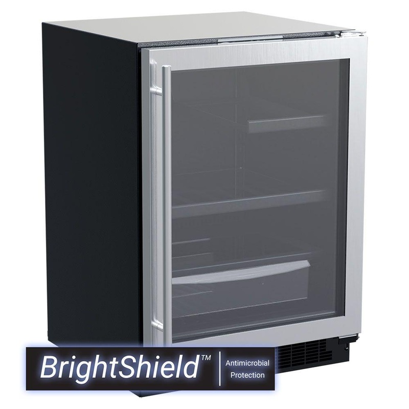 Marvel MLRE224SG81A 24 Inch Marvel Refrigerator With Brightshield With Door Style – Stainless Steel Frame Glass