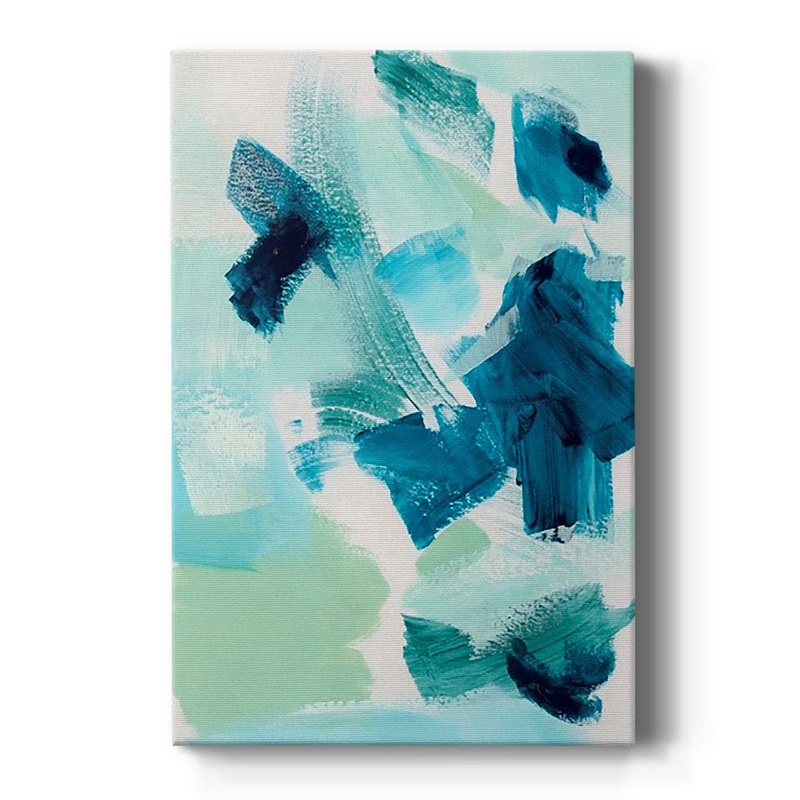 Teal Composition II – Wrapped Canvas Print Ivy Bronx Size: 27″ H x 18″ W x 1″ D