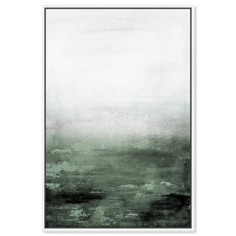 Abstract Sail to the Moon Hunter Green – Painting Print Trent Austin Design Size: 15″ H x 10″ W Format: White Framed Canvas