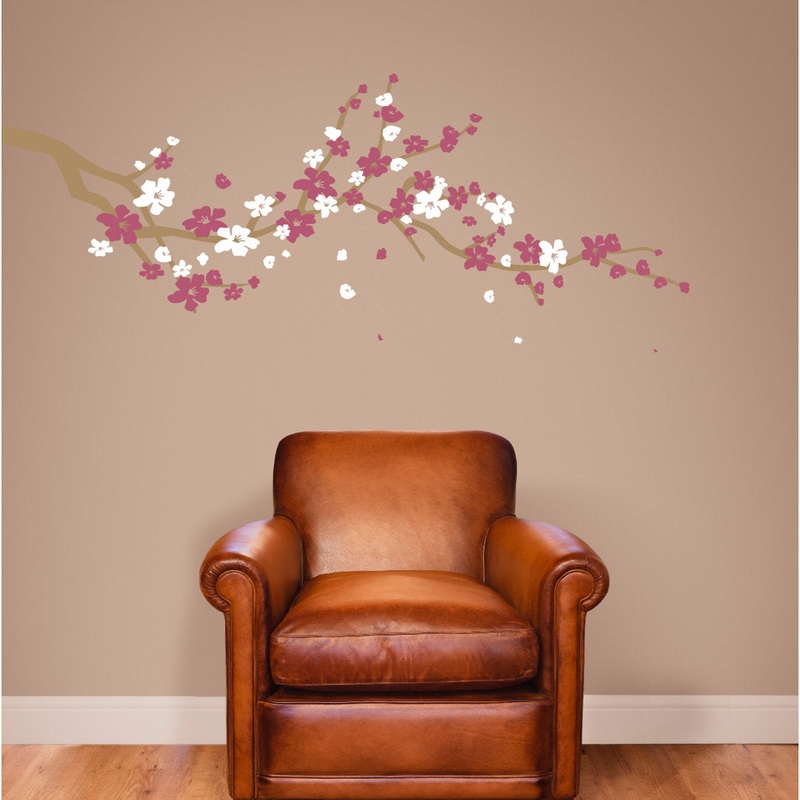 Cherry Blossom Branch Wall Decal Ophelia & Co. Color: Light Brown/Pink/White Size: 24″ H x 60″ W x 0.01″ D