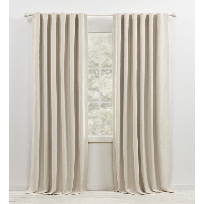 Lauren Ralph Lauren Sallie Blackout Heavy Cotton/Linen Blend with Lining Back Tab/Rod Pocket Curtain Lauren Ralph Lauren Curtain Color: Light Beige Size per Panel: 54″ W x 96″ L