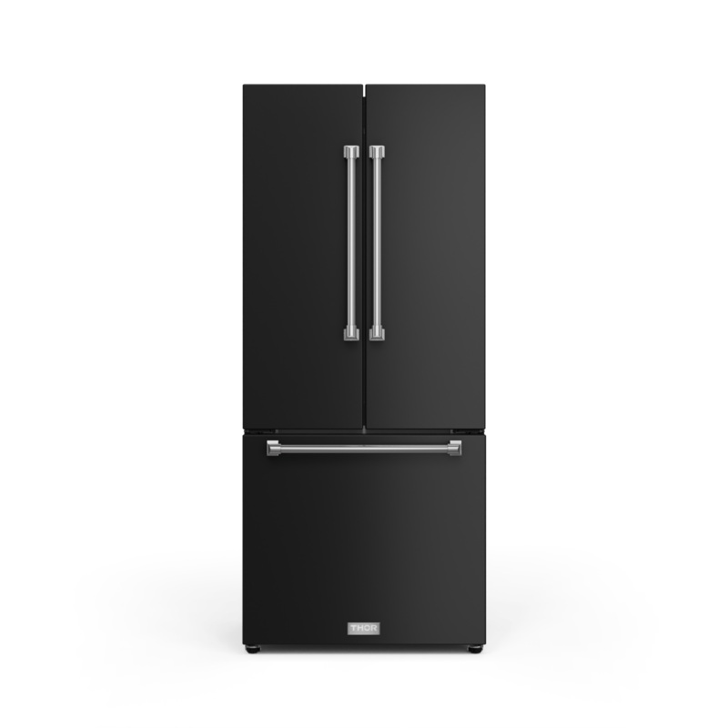 Thor Kitchen RF3017FFD00SS 30 Inch 17.7 Cu Ft French Door Counter Depth Refrigerator With Ice Maker In Black/Stainless Steel Gordon Ramsay Series – Rf3017Ffd00-Ss