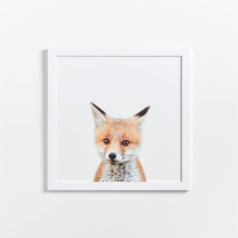 Baby Fox Framed Wall Art-20″x20″