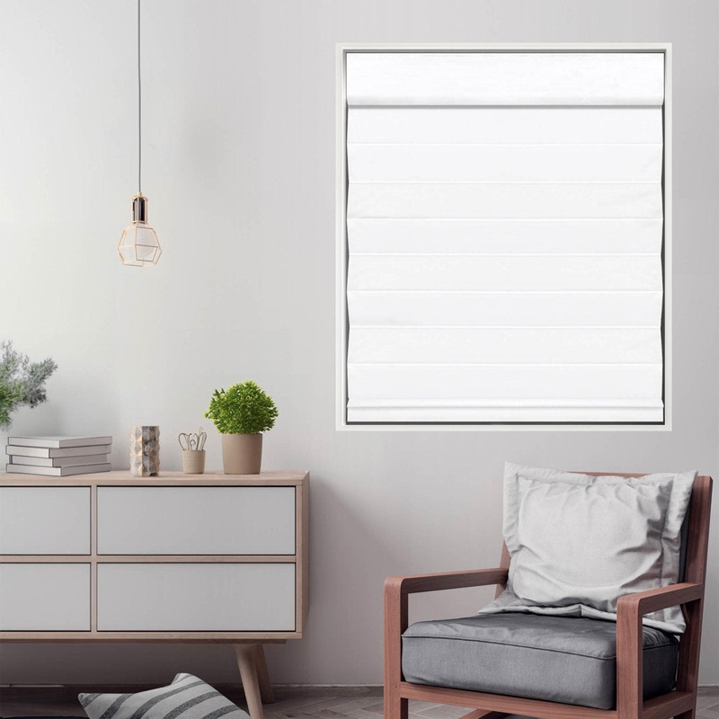 Cordless Blackout 100% Cotton Roman Shade with Cellular Shade Backing Symple Stuff Size: 26″W x 72″L Finish: White