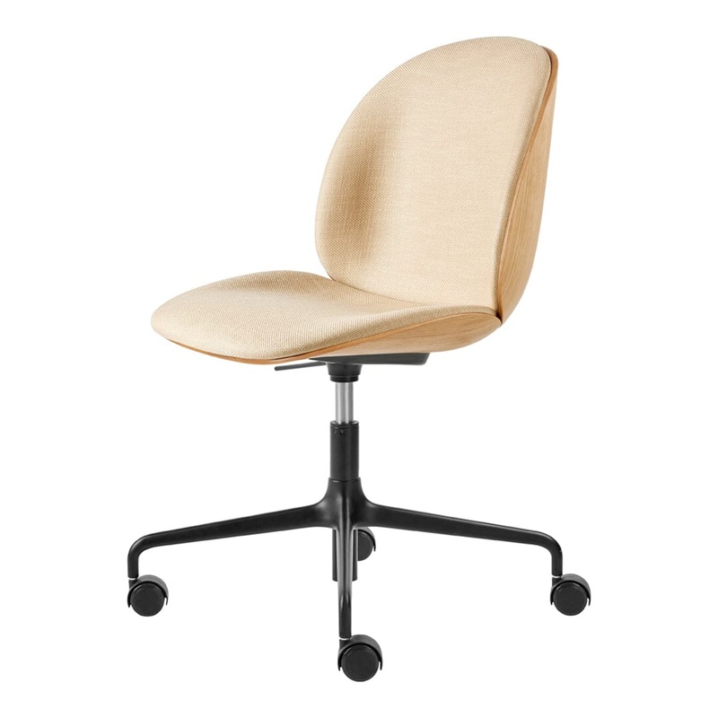 Beetle Meeting Chair 4-Star Base with Castors – Height Adjustable – Front Upholstered – Veneer Shell