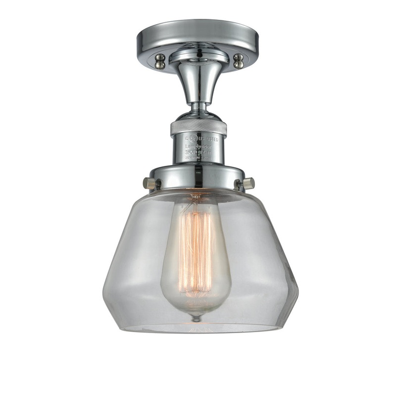 Chill 1 – Light 7″ Simple Bell Semi Flush Mount Wade Logan Shade Color: Clear Fixture Finish: Polished Chrome