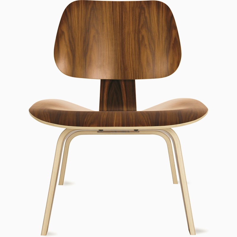 Eames Molded Plywood Lounge Chair with Wood Base