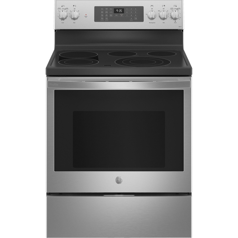 GE Profile 30″ Smart Free-Standing Electric Convection Fingerprint Resistant Range with No Preheat Air Fry