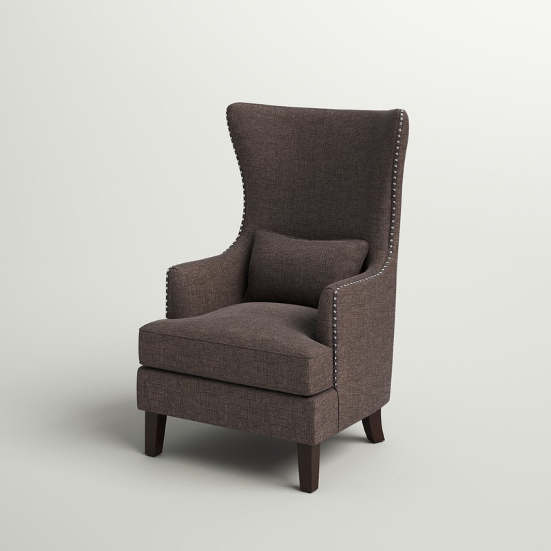 Kemariya 31″ Wide Polyester Wingback Chair Red Barrel Studio Fabric: Chocolate