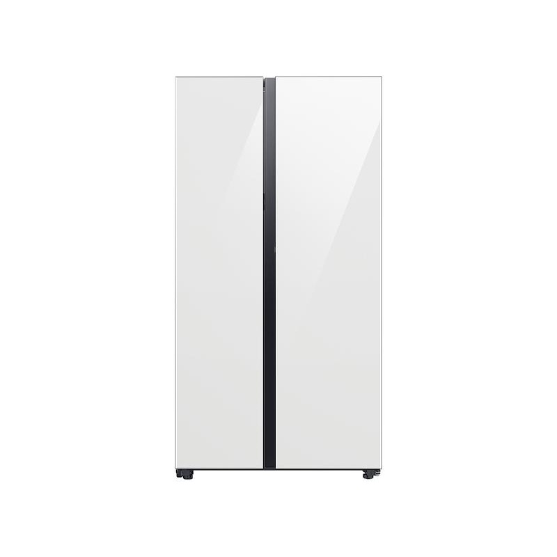 Samsung RS23CB760012 Bespoke Counter Depth Side-By-Side 23 Cu. Ft. Refrigerator With Beverage Center In White Glass