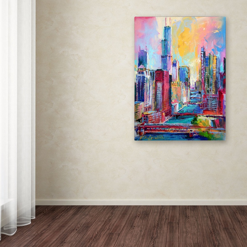 Chicago 3′ Painting Print on Wrapped Canvas Ebern Designs Size: 32″ H x 24″ W x 2″ D