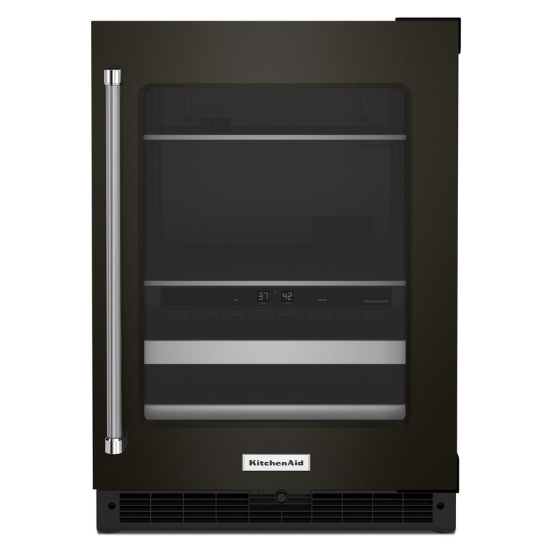 Kitchenaid KUBR314KBS 24″ Beverage Center With Glass Door And Metal-Front Racks – Black Stainless