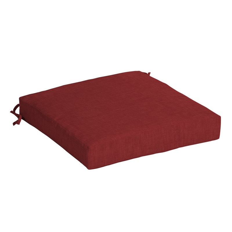Outdoor Seat Cushion ARDEN Cushion Color: Ruby Cushion Size: 4″ H x 19″ W x 19″ D
