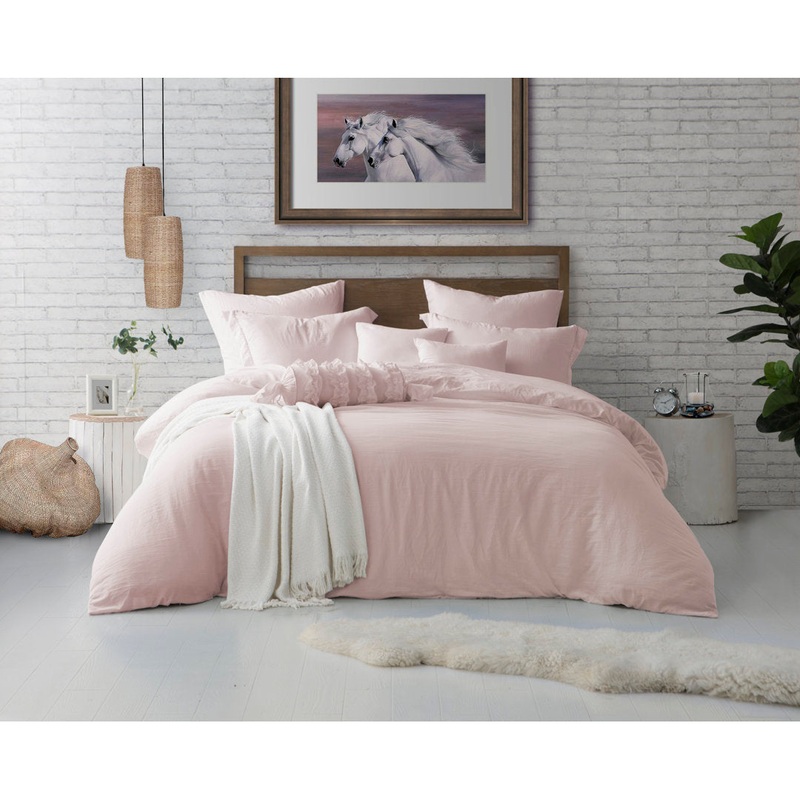 Super Soft Crinkle Washed Microfiber Duvet Cover Set Swift Home Color: Rose Blush Size: Twin/Twin XL Duvet Cover + 1 Pillowcase