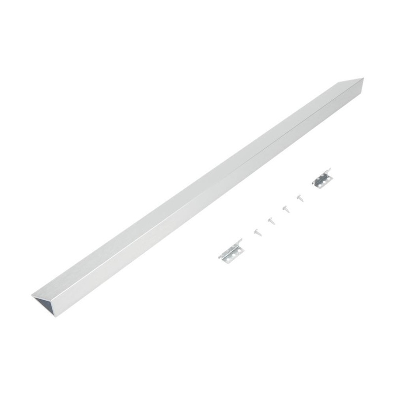 Whirlpool W10113901A Slide-in Range Rear Filler Kit, Stainless Steel, with (1) triangular fill strip, (2) mounting brackets, and two screws