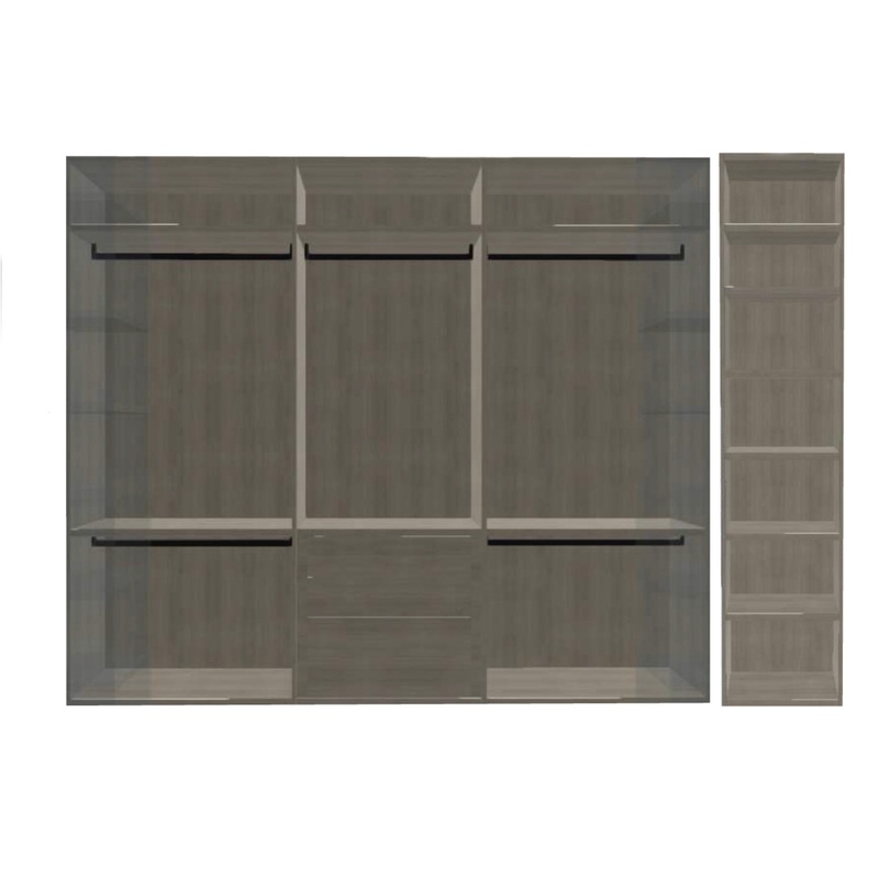 Boffi Antibes Walk-In Closet with Melamine Elm Doors