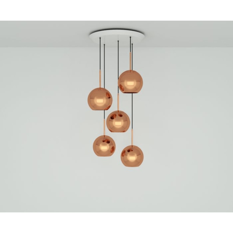 Copper LED 25cm Round Pendant System