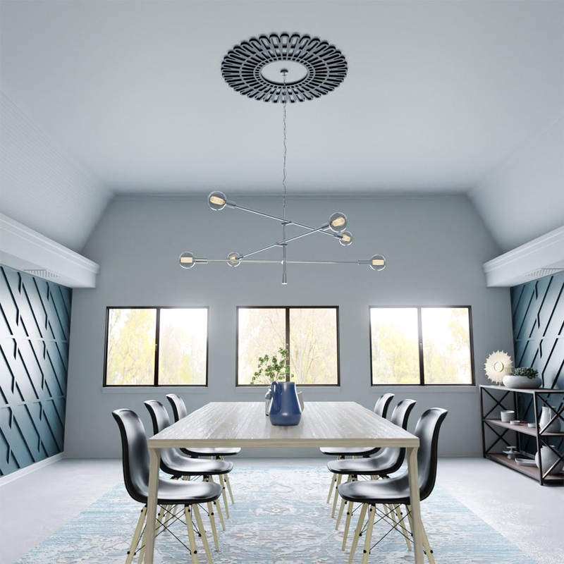 Cornelius Ceiling Medallion Ekena Millwork Color: Black Size: 38″ H x 38″ W x 1″ D
