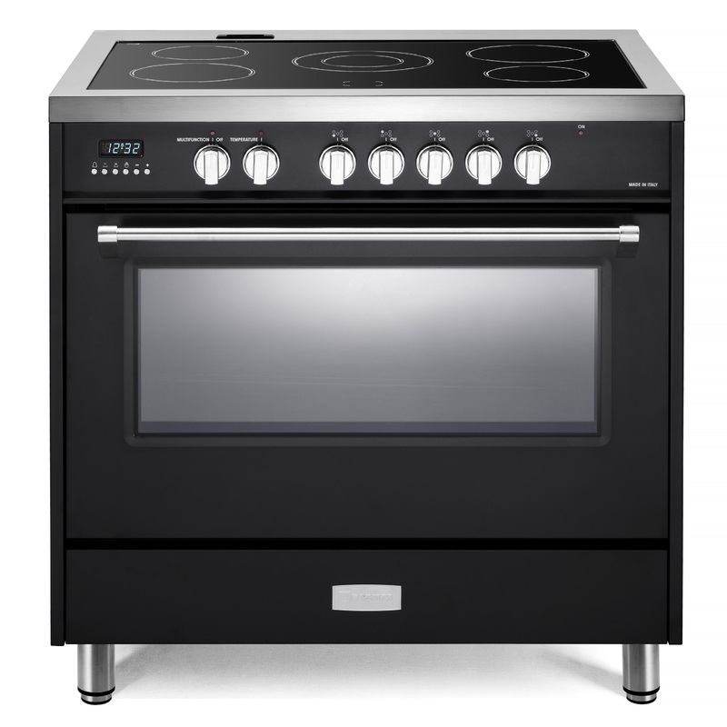 Designer 36″ Electric Glass Top Range – Matte Black